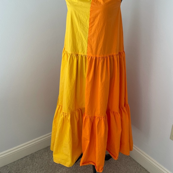 Flowy Yellow & Orange Dress Size XS - Picture 2 of 4